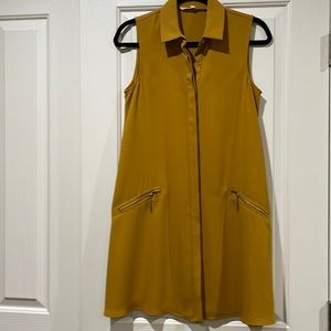 Small Rachel Rachel Roy mustard A-line mini button down dress
